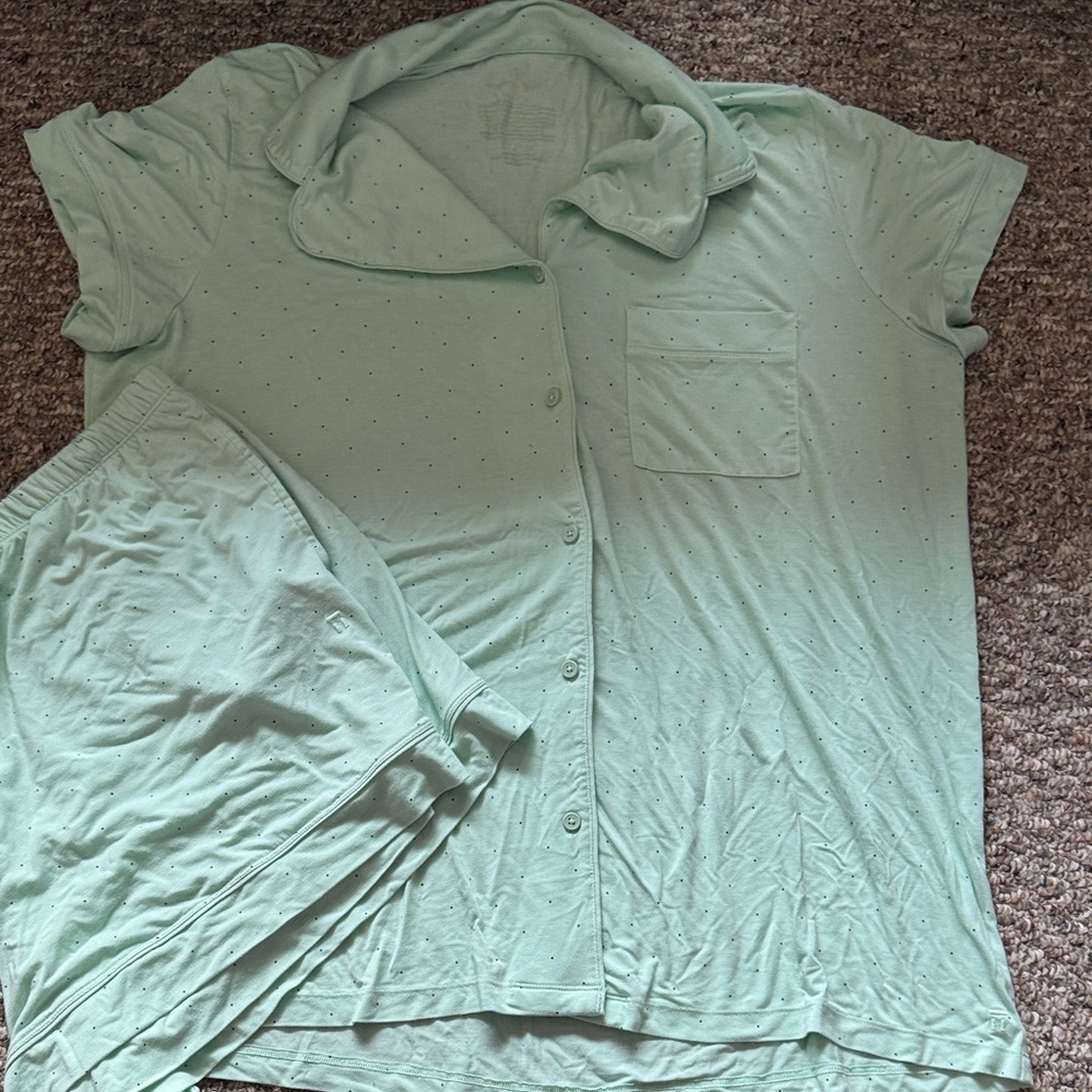 Tommy John Mint Green Dot Short Sleeve Pajama Set